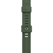 Newface Apple Watch 38MM KR408 Çizgili Silikon Kordon - Koyu Yeşil