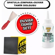 Karapolat Duvar Tamir Seti(Duvar Tamir Macunu,spatula,zımpara)