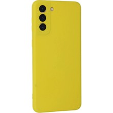 Newface Samsung Galaxy S21 Plus Kılıf Nano Içi Kadife Silikon - Sarı