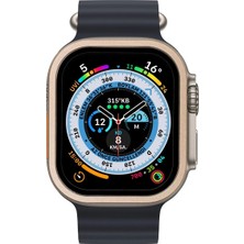 Newface Apple Watch Ultra 49MM Alüminyum Kasa Cam Ekran Koruyucu - Gold