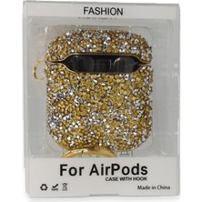 Newface Airpods 2 (2.nesil) Mira Taşlı Kılıf - Gold