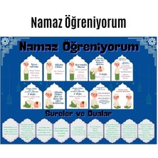 NW NessiWorld Çocuklar Için Renkli  "namaz Öğreniyorum" Afişi - 33X48 cm Figürlü Eğitim Materyali Erkek