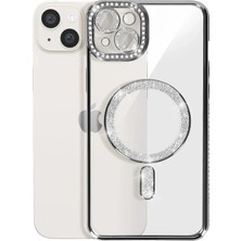 Newface Iphone 14 Kılıf Joke Simli Magneticsafe Kılıf - Siyah