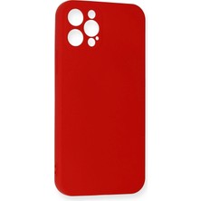 Newface Iphone 12 Pro Max Kılıf Nano Içi Kadife Silikon - Kırmızı