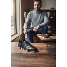 Enoch Hakiki Yumuşak Deri Dikişli ve Ince Tabanlı Erkek Casual Ayakkabı