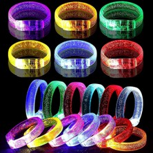 Popüler Sepet LED Işıklı Pilli Işıklı Rengarenk Kalın Bileklik Işıklı Bilezik Karışık Renk 1 Adet