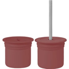 NW NessiWorld Ham+Hüp Pipetli Silikon Bardak Seti Velvet Rose / Powder Grey