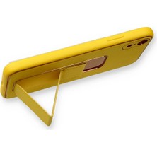 Newface Iphone Xr Kılıf Coco Deri Standlı Kapak - Sarı