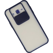 Newface Samsung Galaxy J7 Kılıf Palm Buzlu Kamera Sürgülü Silikon - Lacivert