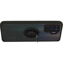 Newface Oppo Reno 5 Lite Kılıf Montreal Yüzüklü Silikon Kapak - Siyah