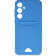 Newface Samsung Galaxy A35 5g Kılıf Kelvin Kartvizitli Silikon - Mavi