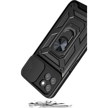 Newface Samsung Galaxy M15 Kılıf Pars Lens Yüzüklü Silikon - Siyah