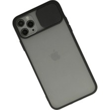 Newface Iphone 11 Pro Max Kılıf Palm Buzlu Kamera Sürgülü Silikon - Siyah