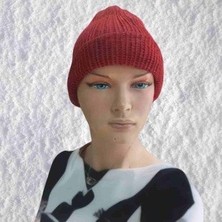 NW NessiWorld El Örgüsü Doğal Yün ve Akrilik Karışımlı Sıcacık Kış Beresi Kırmızı Renk