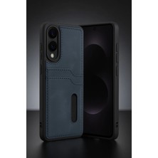 Newface Samsung Galaxy S25 Edge Sara Kartvizitli Deri Kılıf - Taba