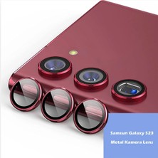 Newface Samsung Galaxy S23 Ultra Metal Kamera Lens - Kırmızı
