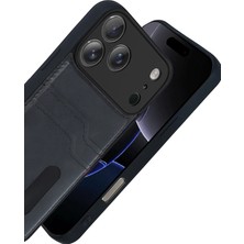 Newface Apple Iphone 17 Pro Sara Kartvizitli Deri Kılıf - Siyah