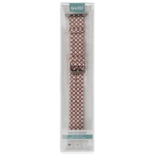 Newface Apple Watch 42MM Karo Motif Kordon - Pembe