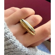 Linda Shop Altın Renk Ayarlanabilir Çelik Balon Yüzük