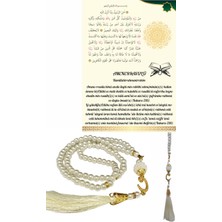 NW NessiWorld Namaz Tesbihi Vavlı 99'lu Cam Incili Amenerrasulü Dua Kartı Ile Krem Renk Hediyelik