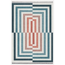 Kilim Home Mars 2189 Çizgili Renkli Moder Desenli Dokuma Taban Halı
