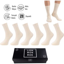 Lion Monroe Saf Bambu Erkek Soket Uzun Çorap Dikişsiz Premium Kutulu 6'lı L5952AZNB SoftAura (ASKER ÇORAP)