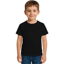Sedirli Unisex Düz Renkli Çocuk Tişört Pamuklu Penye Kumaş