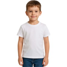 Sedirli Unisex Düz Renkli Çocuk Tişört Pamuklu Penye Kumaş