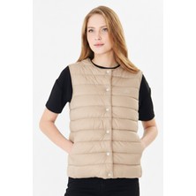 Pique Neslı Kadın Yelek Çıtçıt Kapamalı Şişme Yelek