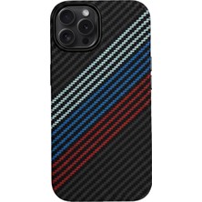 Case World Caseworld iPhone 15 Promax ile Uyumlu Kapak Magsafe Şarj Özellikli Ince Yapılı Karbon Kevlar Kılıf - Siyah