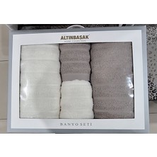 Altınbaşak Monna Banyo Seti / Hamam Seti 4 Parça Ivory/core  Krem/bej