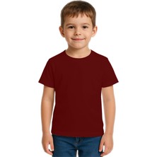 Sedirli Unisex Düz Renkli Çocuk Tişört Pamuklu Penye Kumaş