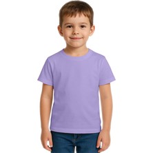 Sedirli Unisex Düz Renkli Çocuk Tişört Pamuklu Penye Kumaş