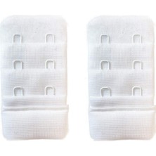 Vexor 2 Adet Agraf Sütyen Uzatma Kopçası 3 Sıra / 2 Kanca  Beyaz