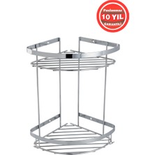 Banyom Home Clk Paslanmaz Çelik SUS304 Kalite Zerrin 2'li Şampuanlık Banyo Rafı