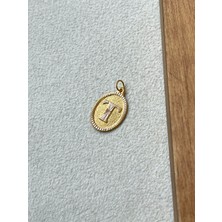 Rupen Kraft 14 Ayar Altın Oval Harf T Kolye Ucu Altın Oval T Harfi Kolye Ucu Altın Harf Altın Uç