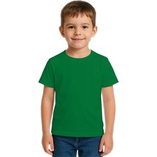 Sedirli Unisex Düz Renkli Çocuk Tişört Pamuklu Penye Kumaş