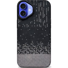 Case World Caseworld iPhone 16 ile Uyumlu Kapak Magsafe Şarj Özellikli Ince Yapılı Karbon Kevlar Kılıf - Beyaz