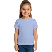 Sedirli Unisex Düz Renkli Çocuk Tişört Pamuklu Penye Kumaş