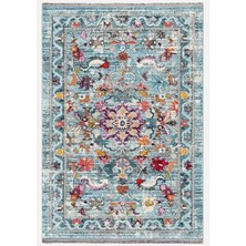 Kilim Home Marss 2165 Renkli Çiçek Desenli Yıkanabilir Kaymaz Tabanlı Salon Halısı, Koridor ve Mutfak Halısı