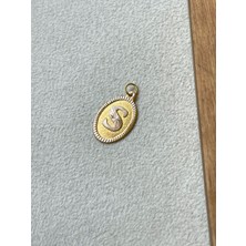 Rupen Kraft 14 Ayar Altın Oval Harf S Kolye Ucu Altın Oval S Harfi Kolye Ucu Altın Harf Altın Uç