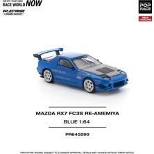 Pop Race 1:64 Mazda Rx-7 FC3S Re-Amemiya Blue Diecast Model Araba