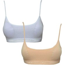 Vexor Pedli Ip Askılı Beyaz ve Ten Rengi Büstiyer 2 Adet