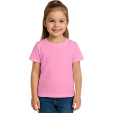 Sedirli Unisex Düz Renkli Çocuk Tişört Pamuklu Penye Kumaş
