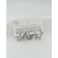 Çelik Yıldız Set Küpe