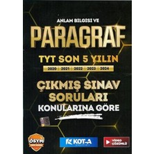 Kota Yayınları Anlam Bilgisi ve Paragraf Tyt Son 5 Yılın Çıkmış Soruları Ko... +15 Başvuru Kitabı