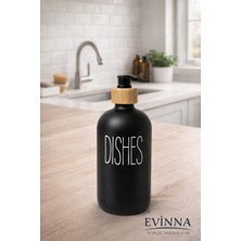 Evinna Siyah Cam Sıvı Sabunluk