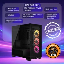 Tebilon UNLOST PRO-Amd Ryzen 7800X3D-MSI Geforce Rtx 5070 Ti 16GB-PRO Pro B650 A Wıfı -32GB Ram Ddr5-1tb Ssd-Oem Paket