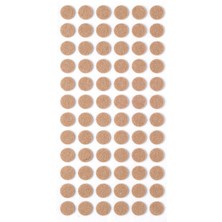 Mithra Life 72 Adet Krem Yuvarlak Mobilya Keçesi - Yapışkanlı Masa Sandalye Zemin Koruyucu Set MIT1318