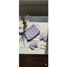 Esu Accessory Vintage Stil Lavanta Rengi Örgü Düzenleyici & 2’li Fiyonk Charm Seti